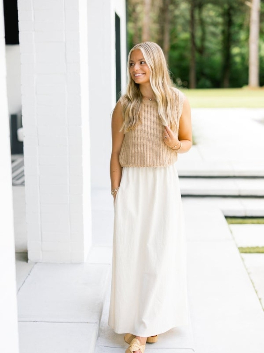 Women's Cream Maxi Skirt — Effortless Everyday Style